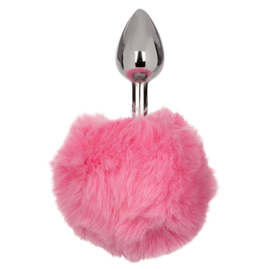 Wild Faux Fur Bunny Tail and Metallic Anal Plug