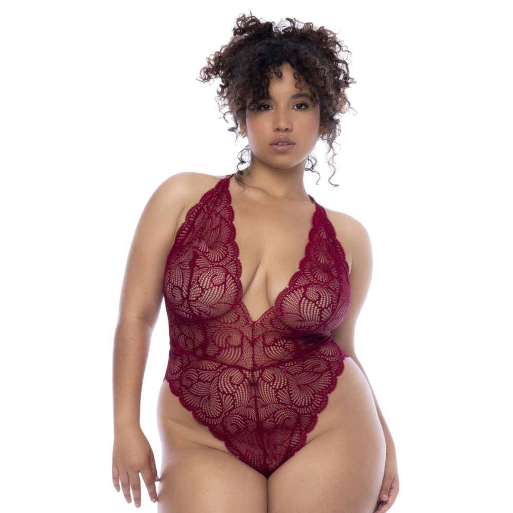 Wave Lace Bodysuit - Rosewood