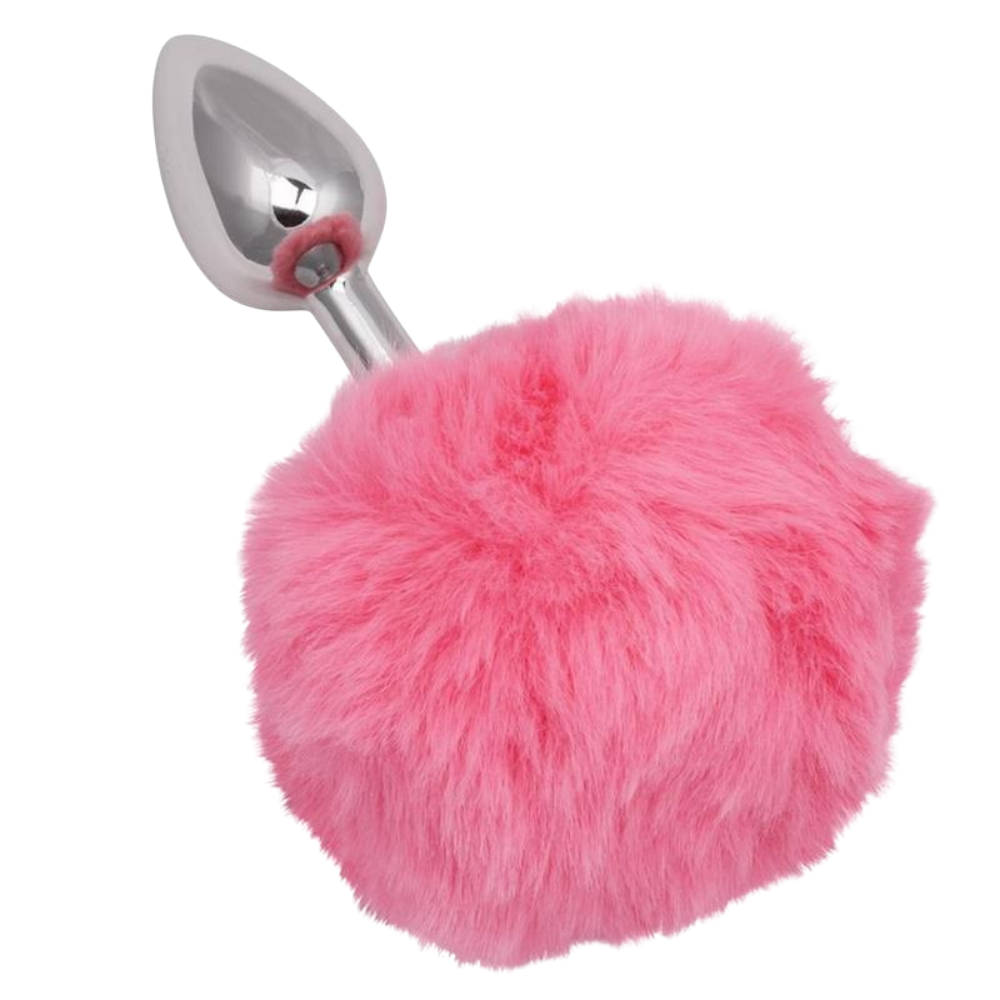 Wild Faux Fur Bunny Tail and Metallic Anal Plug
