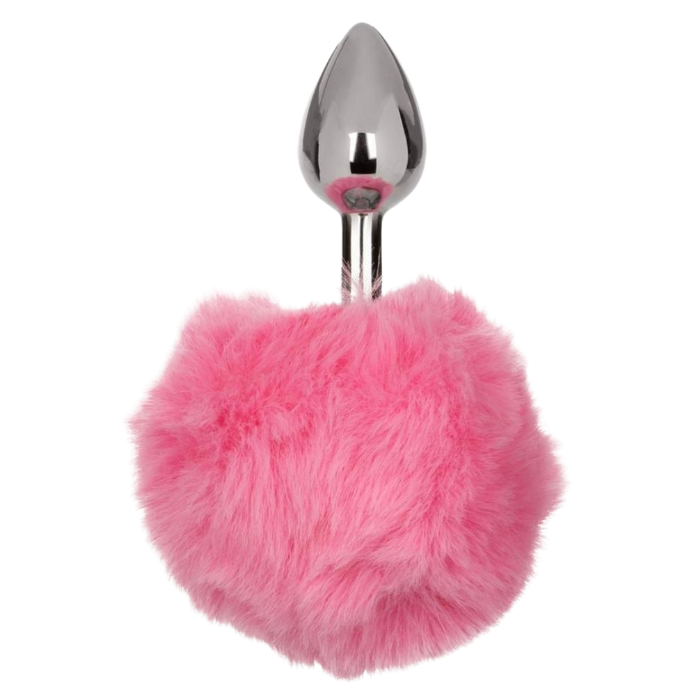 Wild Faux Fur Bunny Tail and Metallic Anal Plug