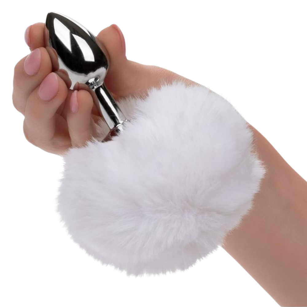 Wild Faux Fur Bunny Tail and Metallic Anal Plug