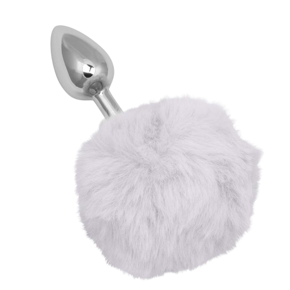 Wild Faux Fur Bunny Tail and Metallic Anal Plug